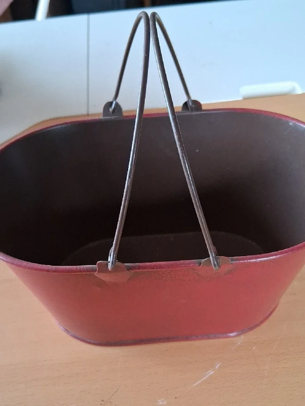 Vintage-Inspired Burgundy Harvest Tote Basket